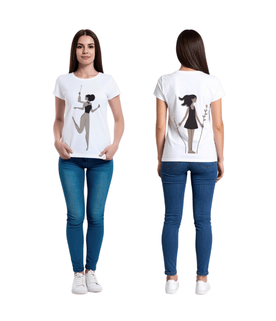 Женская футболка 360° с принтом спереди и сзади – 100% хлопок | DTF-печать | Купить с доставкой по Молдове