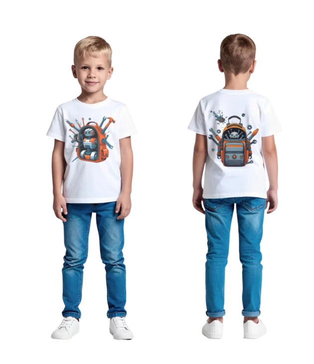 Футболка для мальчика с 360° принтом – спереди и сзади | 100% хлопок | DTF-печать | Доставка по Молдове
